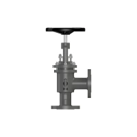 Válvula Globo de Bloqueio Manual com Fole | Passagem Angular (90º) | Modelo VAF