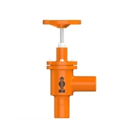 Válvula Globo de Retenção e Bloqueio Manual | Passagem Angular (90º) | Modelo AOVR