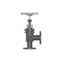 Válvula Globo de Regulagem e Bloqueio Manual com Fole | Passagem Angular (90º) | Modelo VARF